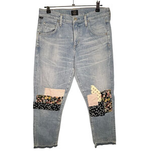Citizens Of Humanity Lightwash Patchwork Cottagecore Denim Boyfriend Jeans